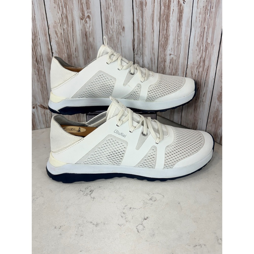 OluKai Huia Womens Training Sneakers White Mesh Low Top Shoes 20436-4040